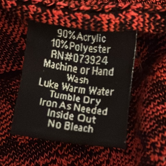 MISOOK Lace Print Long Jacket Cardigan Sweater Red‎ Black Size S Button Work - Picture 9 of 9